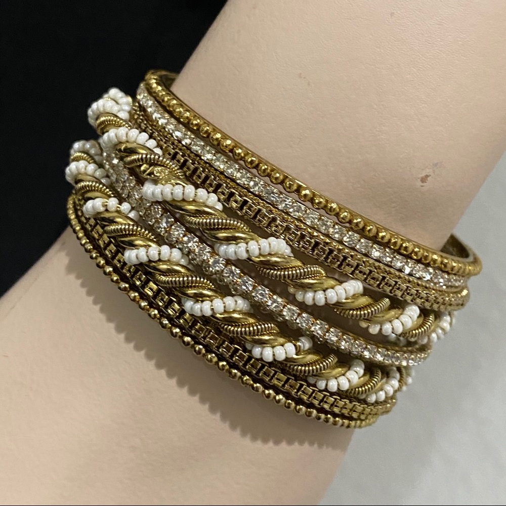 9pcs Gold-Tone Bangle Set
